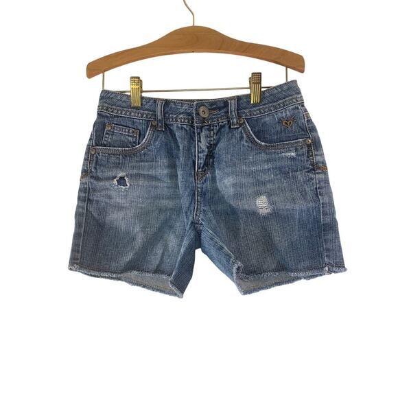 JUSTICE Girl’s Simply Low Distressed Cut Off Jean Shorts / Size: 12R - Picture 1 of 7